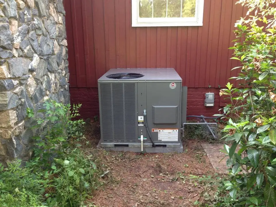 Residential outdoor HVAC unit installed beside a Central Georgia home